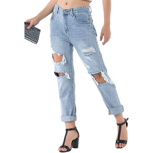 Women's Distressed Rip Jeans