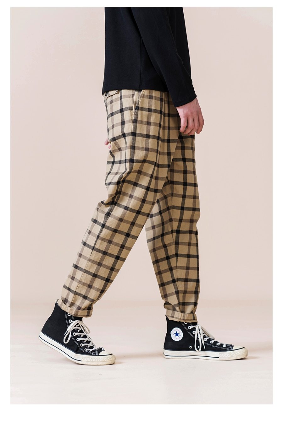 Men's Plaid Loose Classic Pants