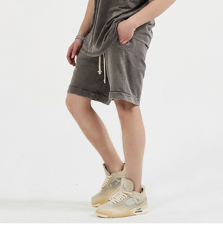 Men's Enzyme Wash Drawstring Shorts