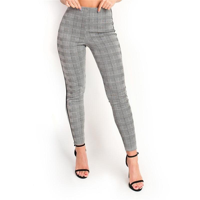 Elastic Stretchy Side Striped Pencil Pants