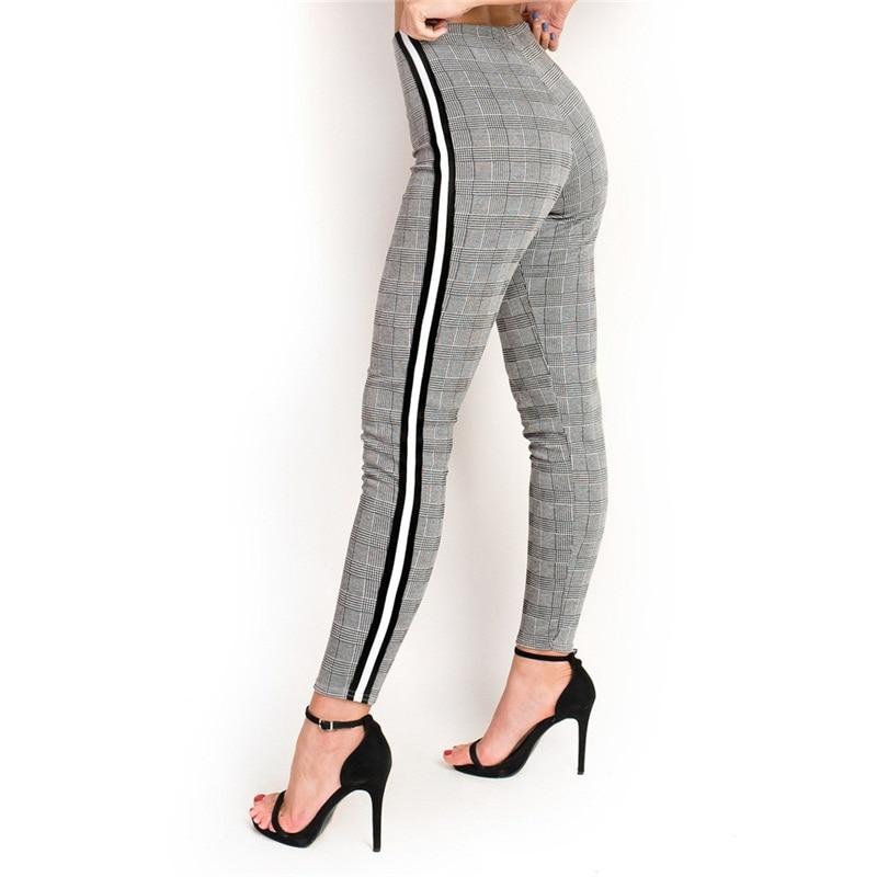 Elastic Stretchy Side Striped Pencil Pants